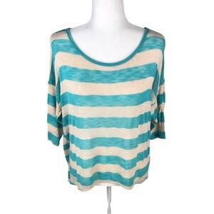 One Clothing Striped Half Sleeve Top Size L